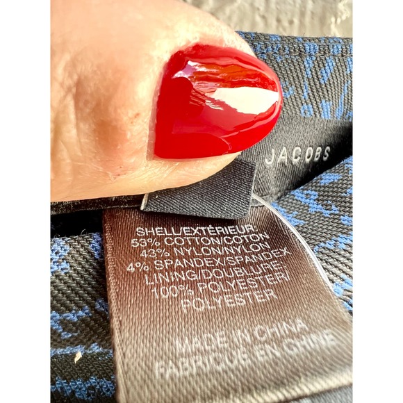 Marc By Marc Jacobs Pleated Front Jaquard Pencil Mini Skirt Blue Women's Size 4 - Picture 6 of 9